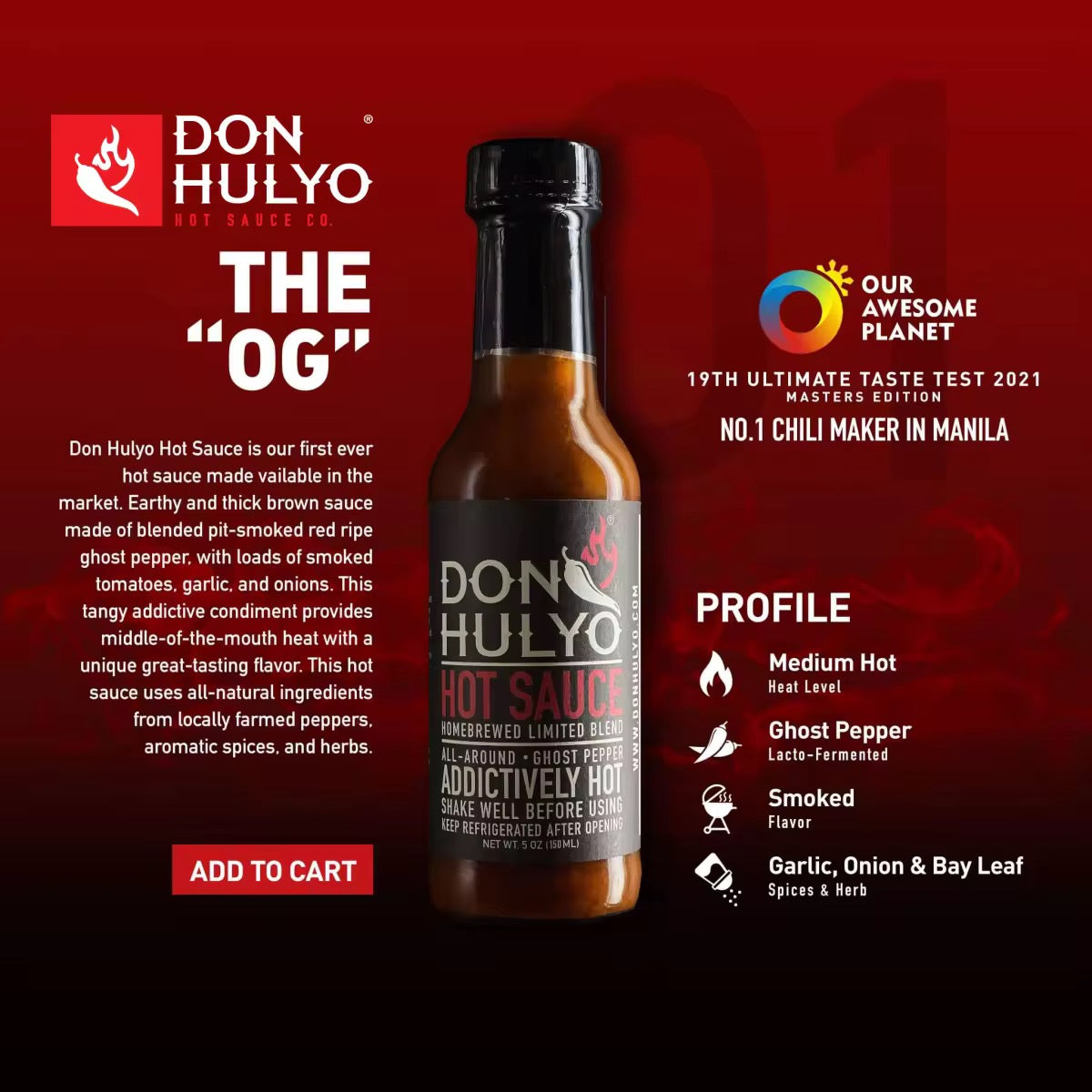 Don Hulyo Hot Sauce - Ghost Pepper Classic Chili Sauce 150ml