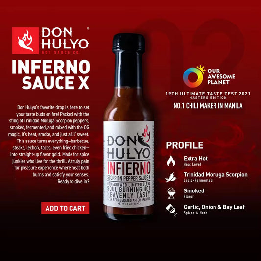 Don Hulyo Infierno Black Reaper Hot Sauce - Carolina Reaper - 150ml - Chili Sauce